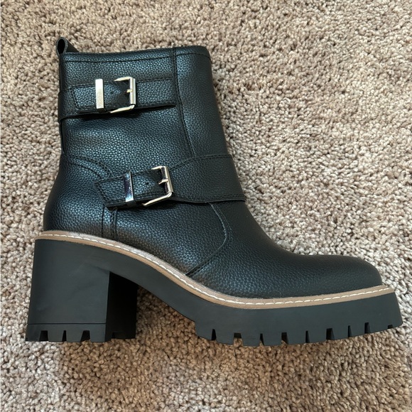 NWT Blondo waterproof Reno Black Leather Combat Boots Size 9.5 - Picture 4 of 10